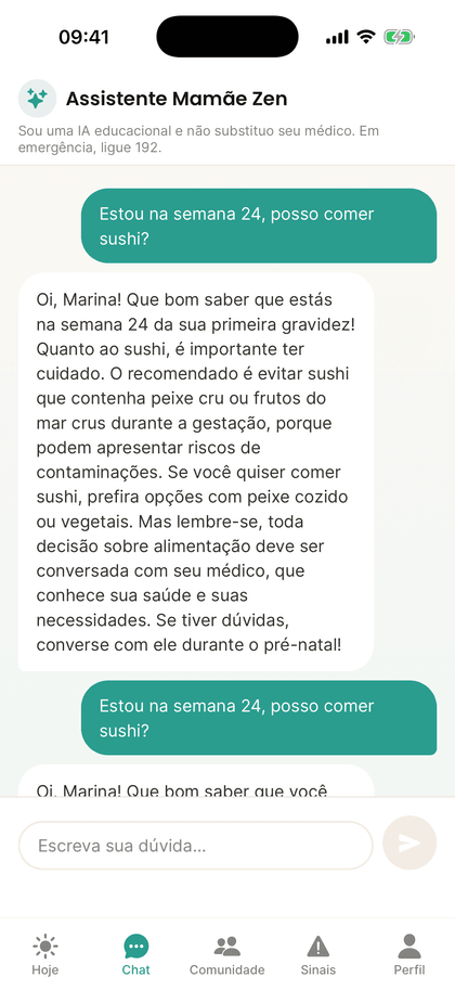 Conversa com a assistente de IA do app